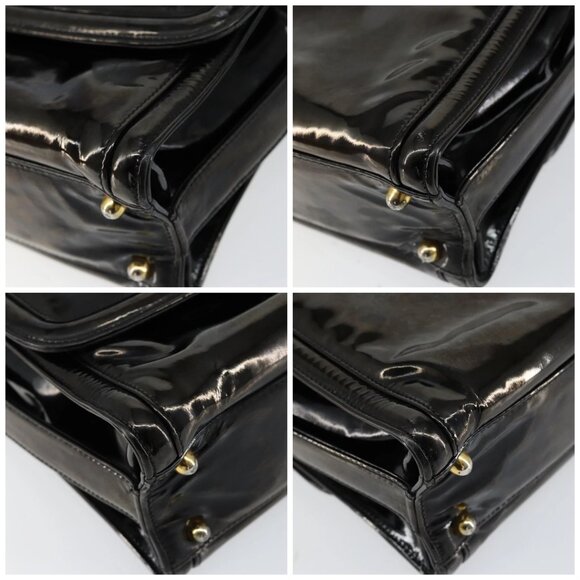 CHANEL Shoulder Bag Enamel Black Gold CC Auth - Picture 16 of 16